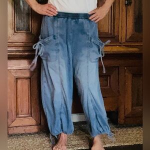 Easel Chambray Boho Balloon Joggers